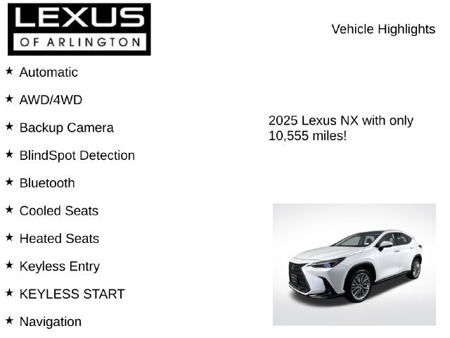 Certified 2025 Lexus NX 350 AWD w/ Rear Seat Package image 8