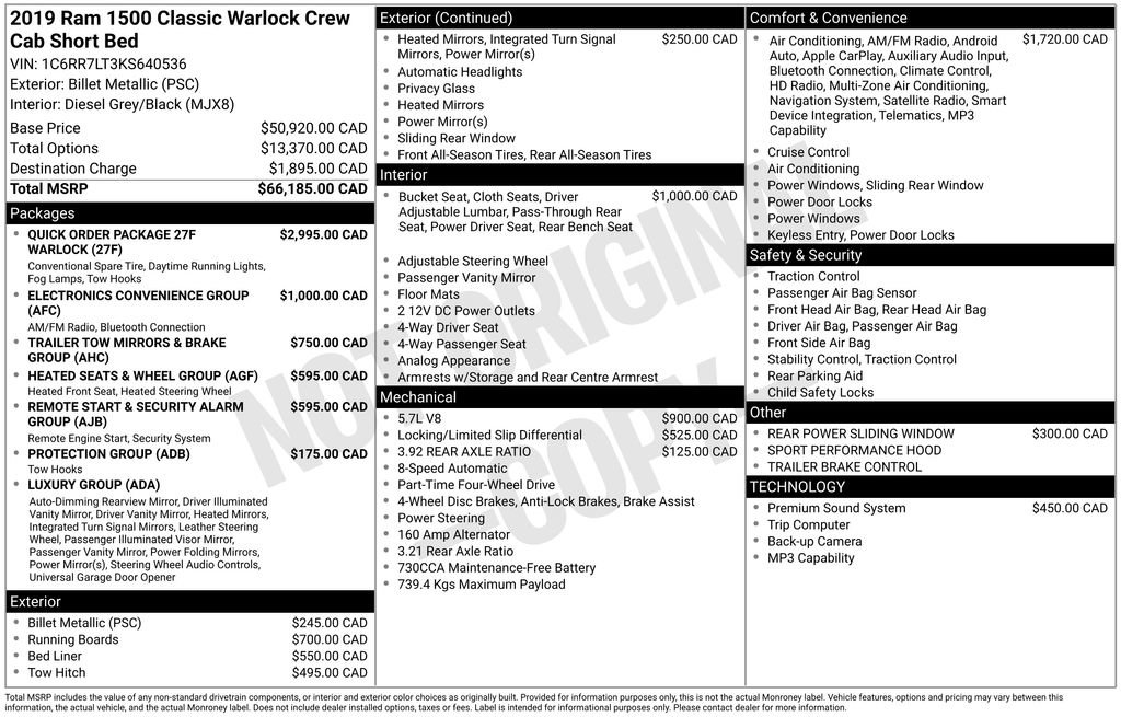 Used 2019 RAM 1500 Classic Warlock AWD/4WD image 7