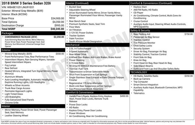 Used 2018 BMW 320i Sedan w/ Convenience Package image 6