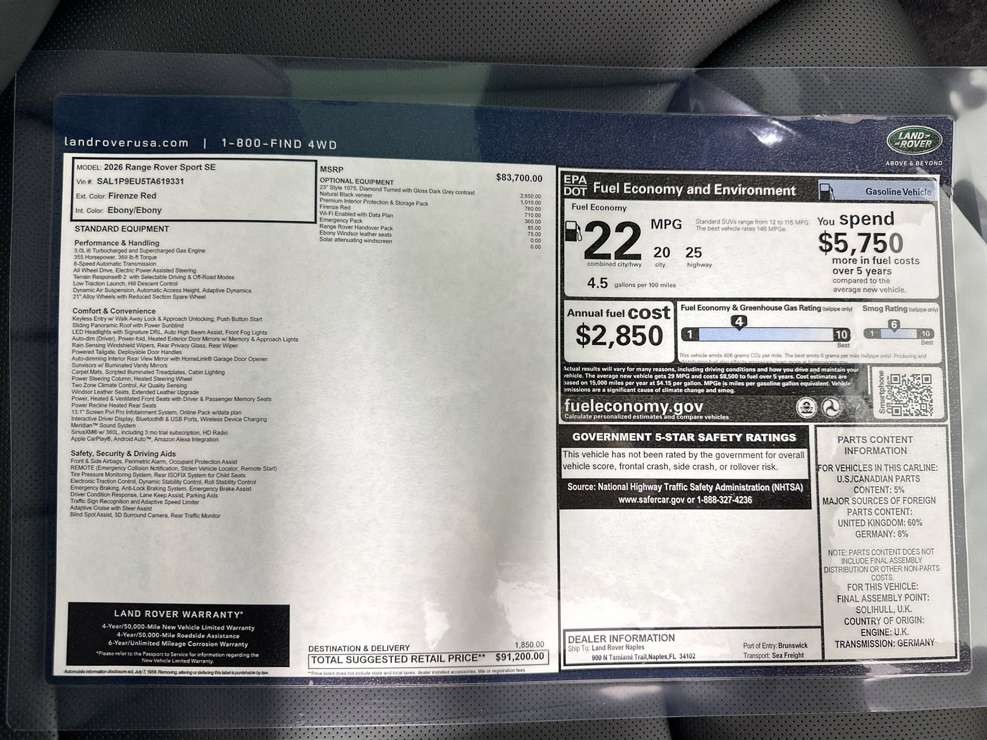 Used 2026 Land Rover Range Rover Sport SE image 27