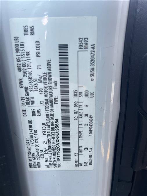 Used 2019 Ford Transit 250 148 Medium Roof w/ Exterior Upgrade Package image 8