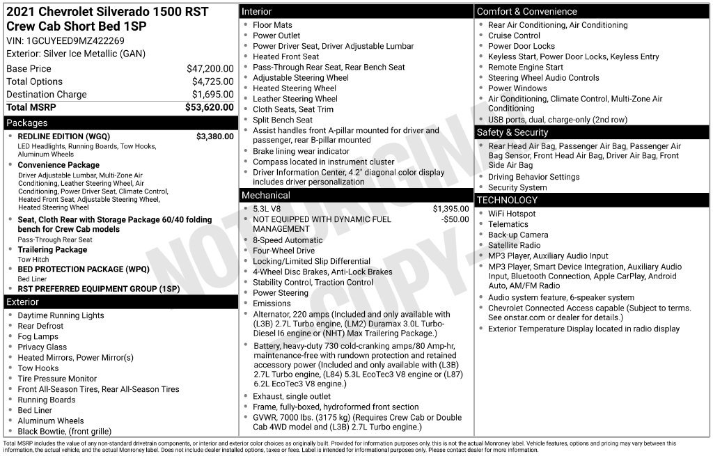Used 2021 Chevrolet Silverado 1500 RST w/ Redline Edition AWD/4WD image 11