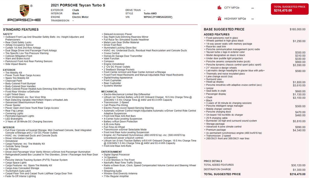 Used 2021 Porsche Taycan Turbo S image 2