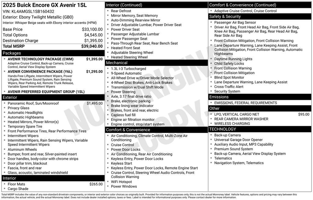 New 2025 Buick Encore GX Avenir w/ Avenir Technology Package image 4