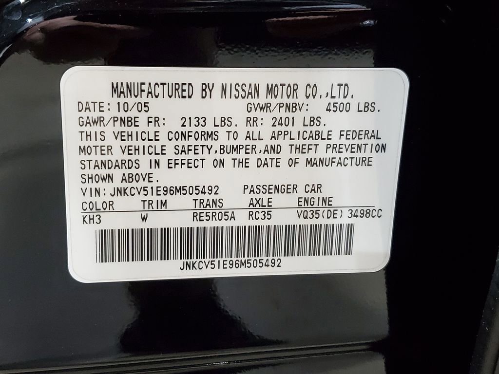 Used 2006 INFINITI G35 Sedan w/ (P02) Premium Pkg B image 38