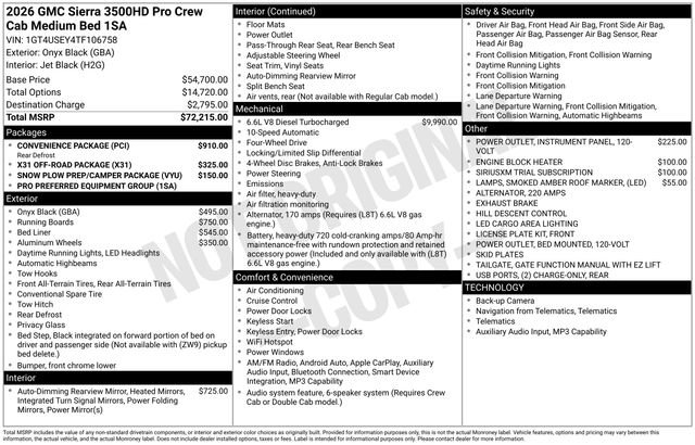 Used 2026 GMC Sierra 3500 Pro w/ Convenience Package AWD/4WD image 5