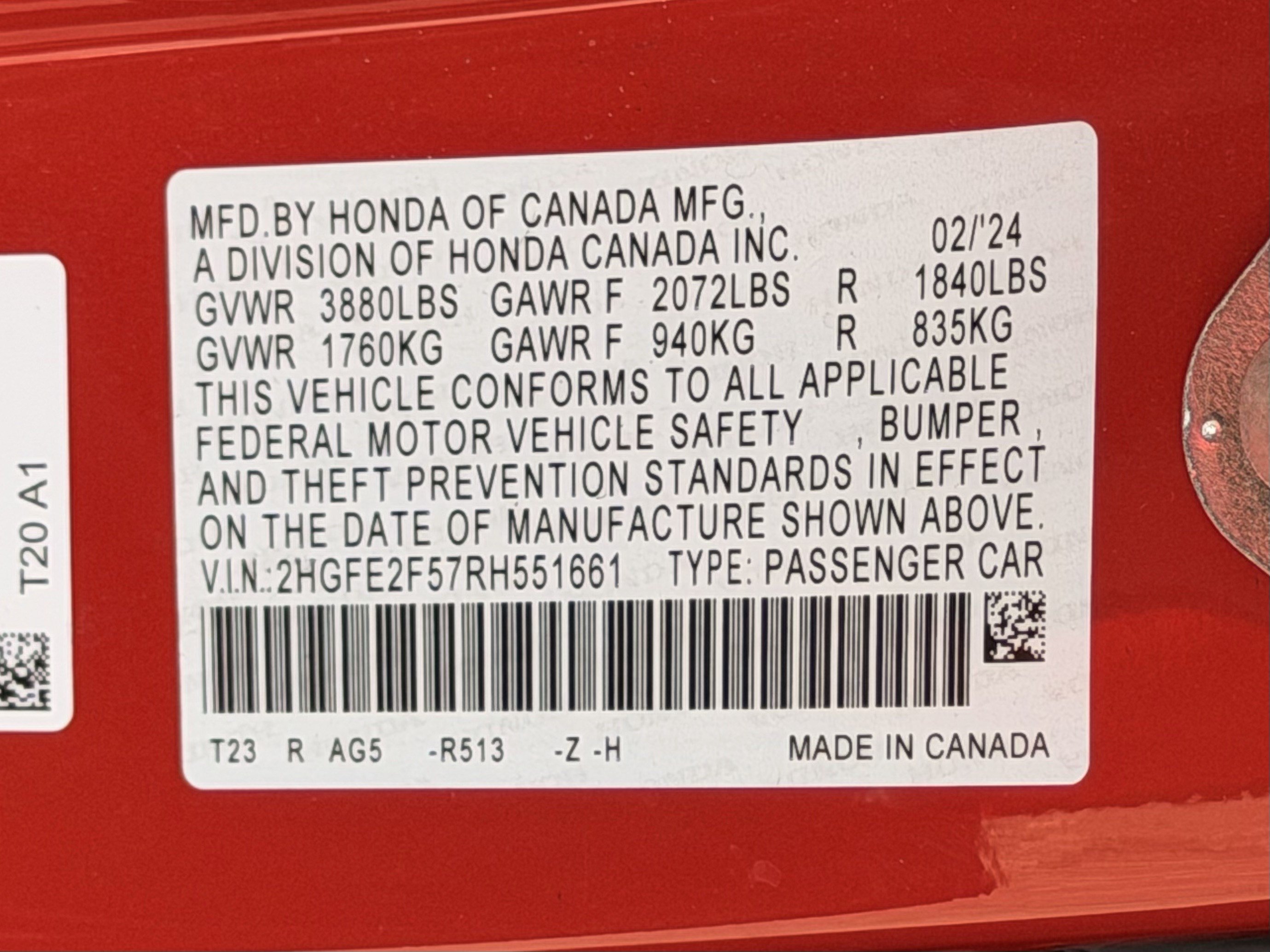 Certified 2024 Honda Civic Sport image 27