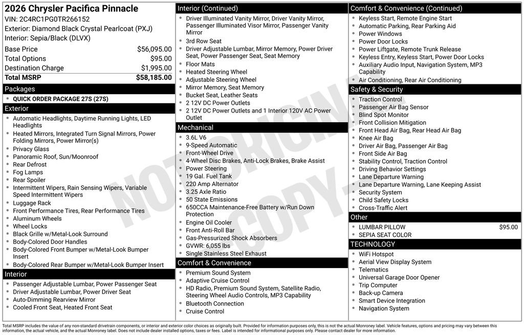 New 2026 Chrysler Pacifica Pinnacle FWD image 28