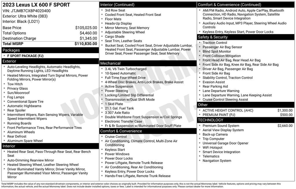 Used 2023 Lexus LX 600 F Sport image 39