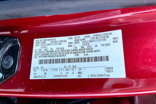 Used 2020 Ford F150 Raptor w/ Equipment Group 802A Luxury image 33