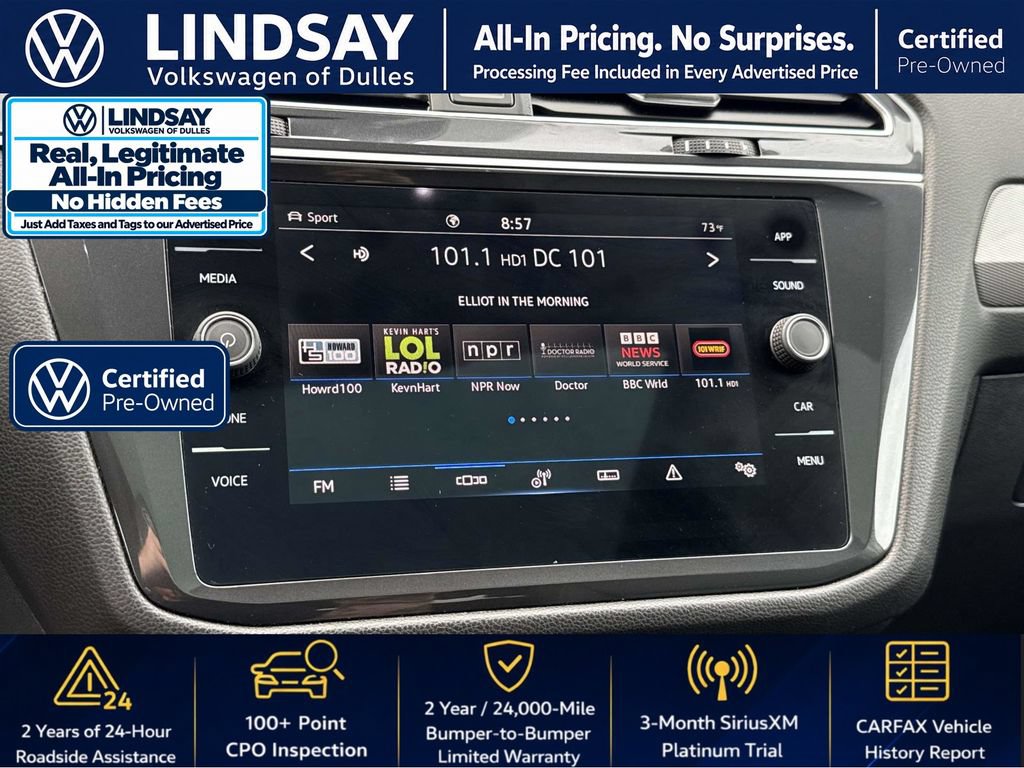 Certified 2023 Volkswagen Tiguan SE w/ Panoramic Sunroof Package AWD/4WD image 14