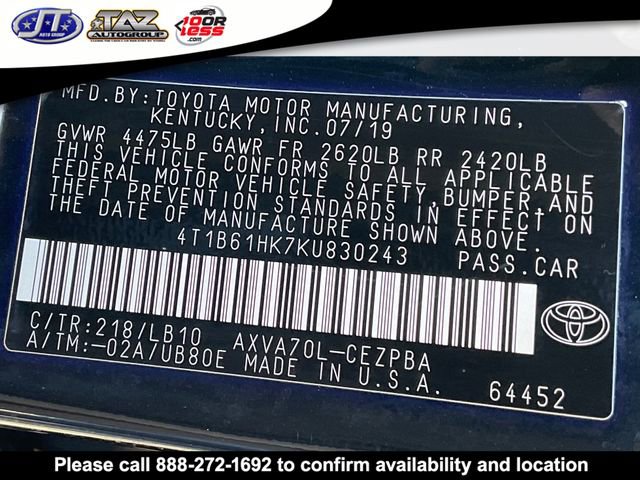 Used 2019 Toyota Camry XSE FWD image 21