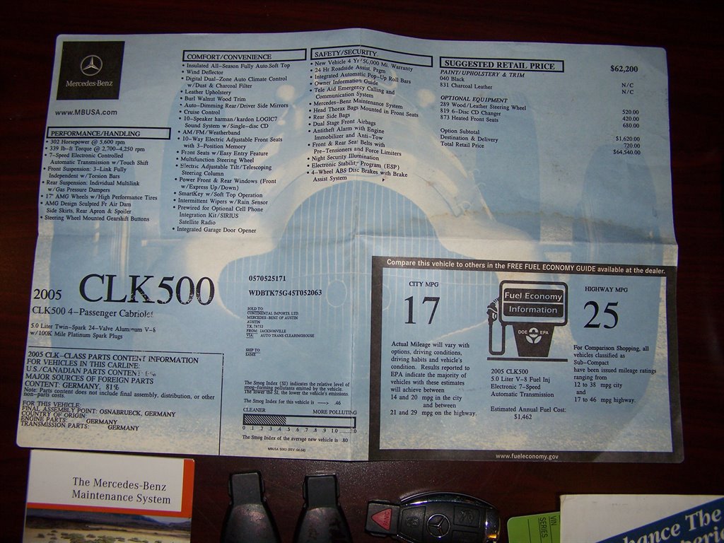 Used 2005 Mercedes-Benz CLK 500 Cabriolet image 9