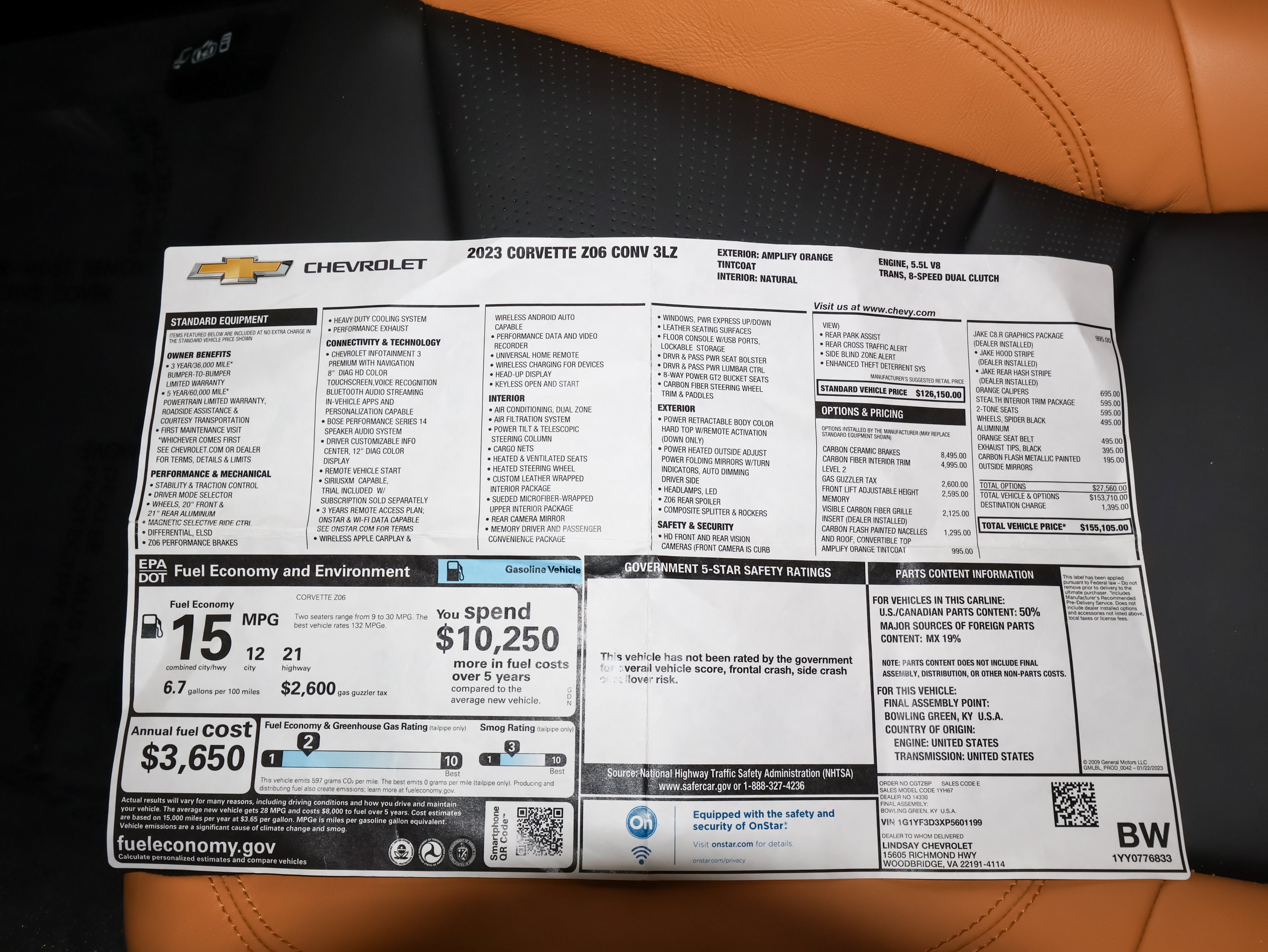 Used 2023 Chevrolet Corvette Z06 RWD image 12