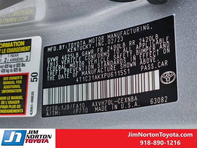 Used 2023 Toyota Camry LE FWD image 33