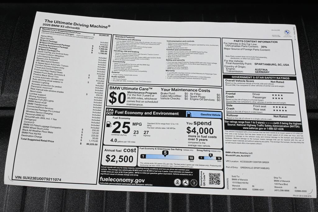 Used 2026 BMW X5 xDrive40i w/ M Sport Package image 38