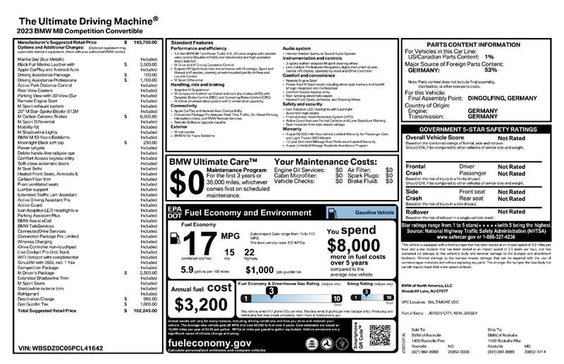 Used 2023 BMW M8 Competition w/ M Driver's Package image 2