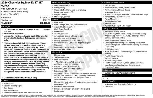 New 2026 Chevrolet Equinox EV LT image 3