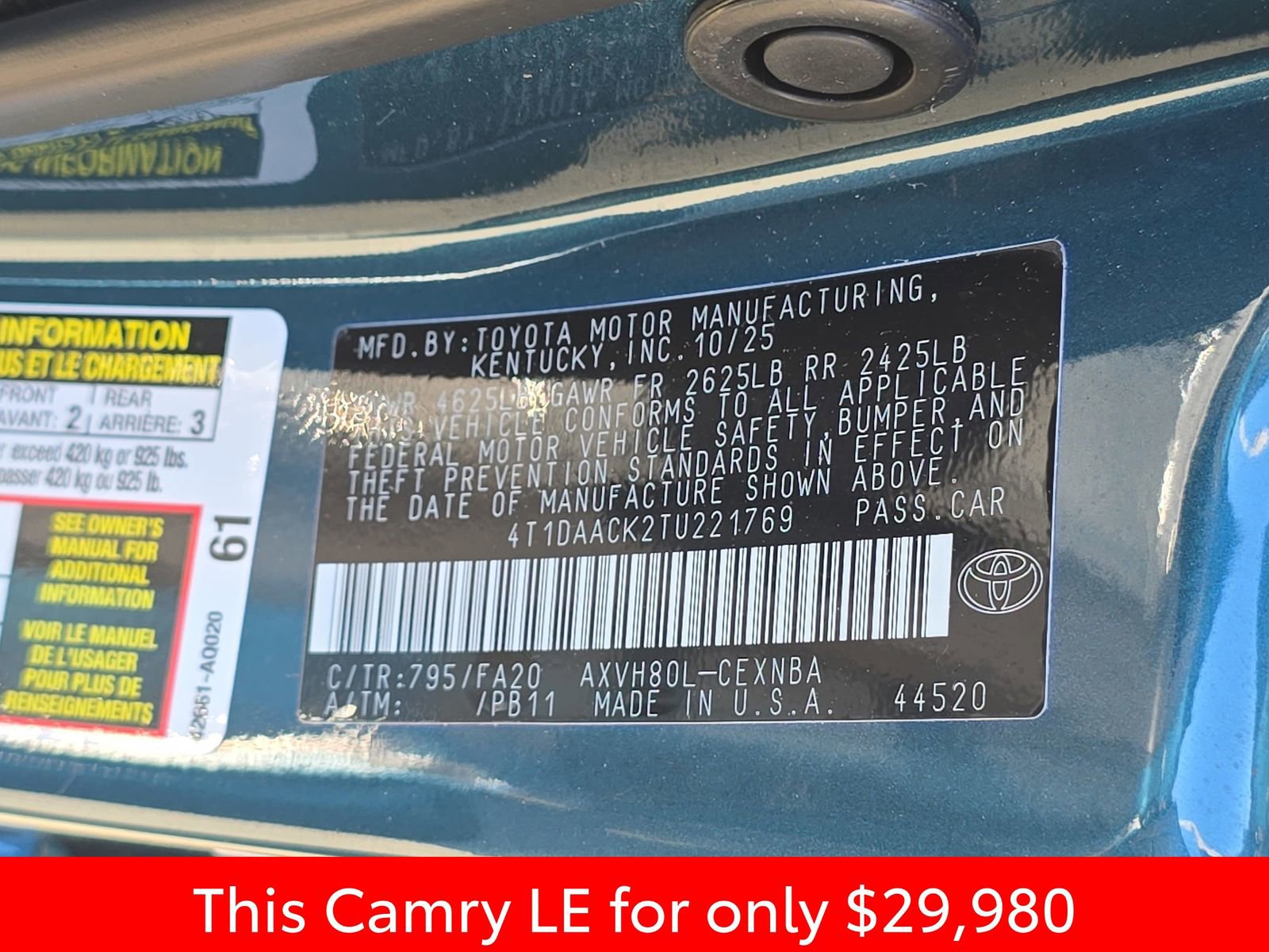 Used 2026 Toyota Camry LE FWD image 41