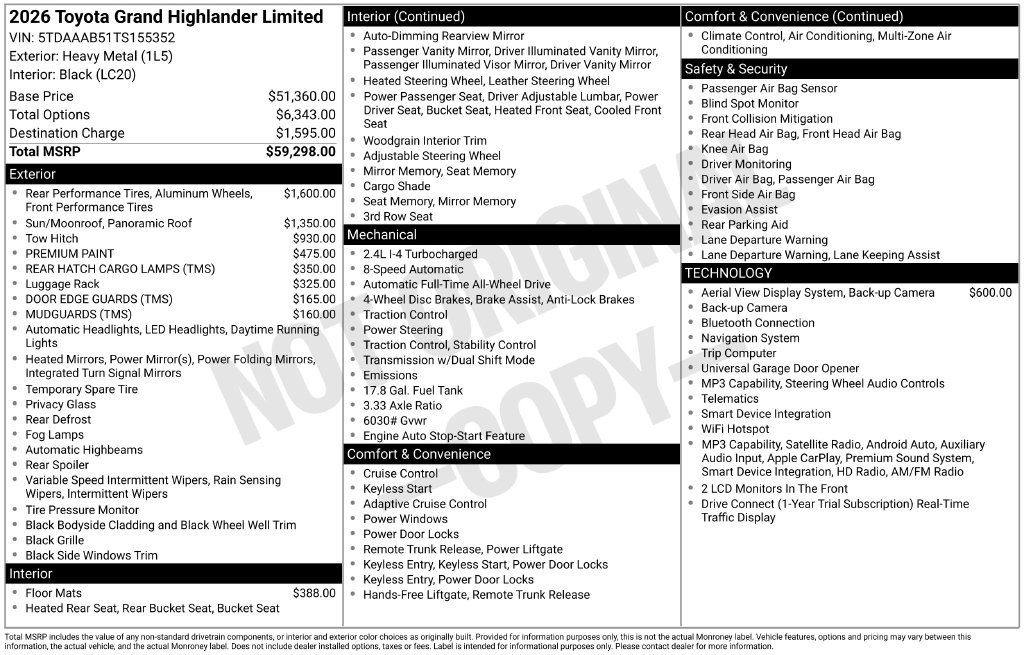 Used 2026 Toyota Grand Highlander AWD image 35
