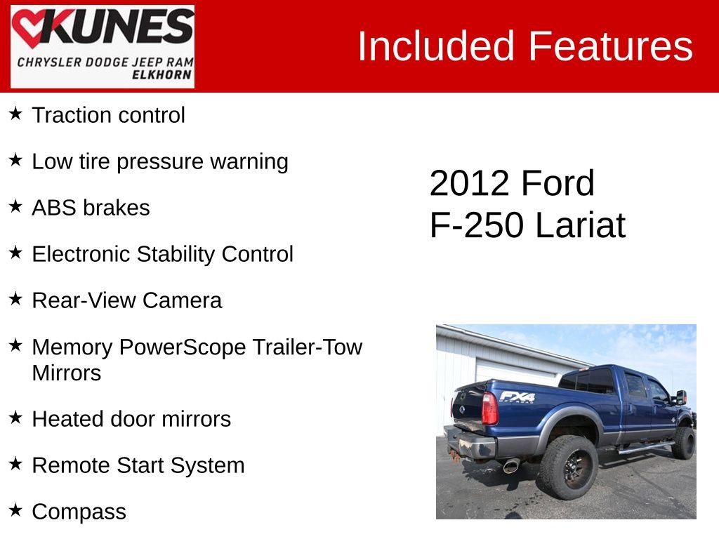 Used 2012 Ford F250 Lariat w/ Lariat Interior Pkg image 4
