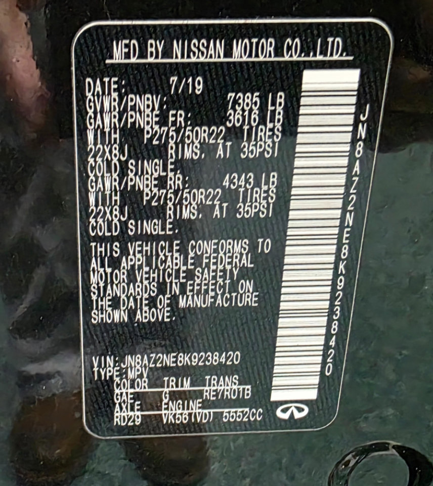 Used 2019 INFINITI QX80 Limited w/ All-Season Package image 46