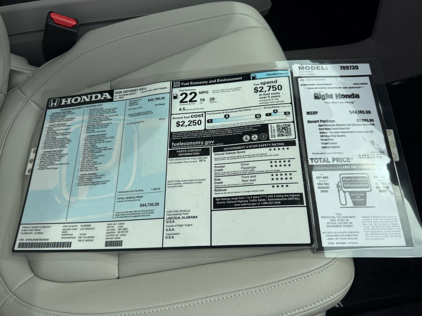 New 2026 Honda Odyssey EX-L image 22