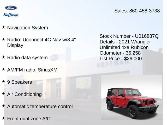 Used 2021 Jeep Wrangler Unlimited Rubicon 4xe w/ Cold Weather Group AWD/4WD image 10
