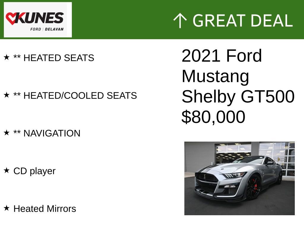 Used 2021 Ford Mustang Shelby GT500 w/ Technology Package RWD image 2