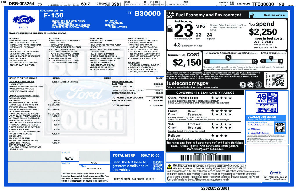 New 2026 Ford F150 Lariat w/ Equipment Group 502A High AWD/4WD image 30