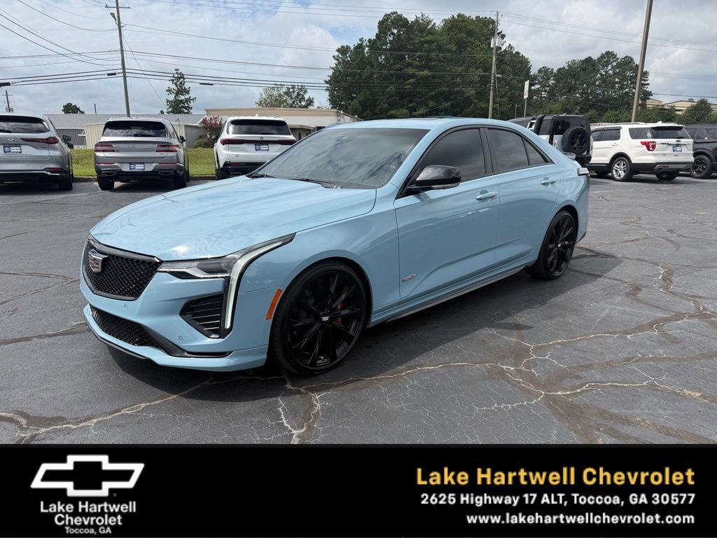 Used 2025 Cadillac CT4 V w/ LPO, ONYX Package RWD image 1