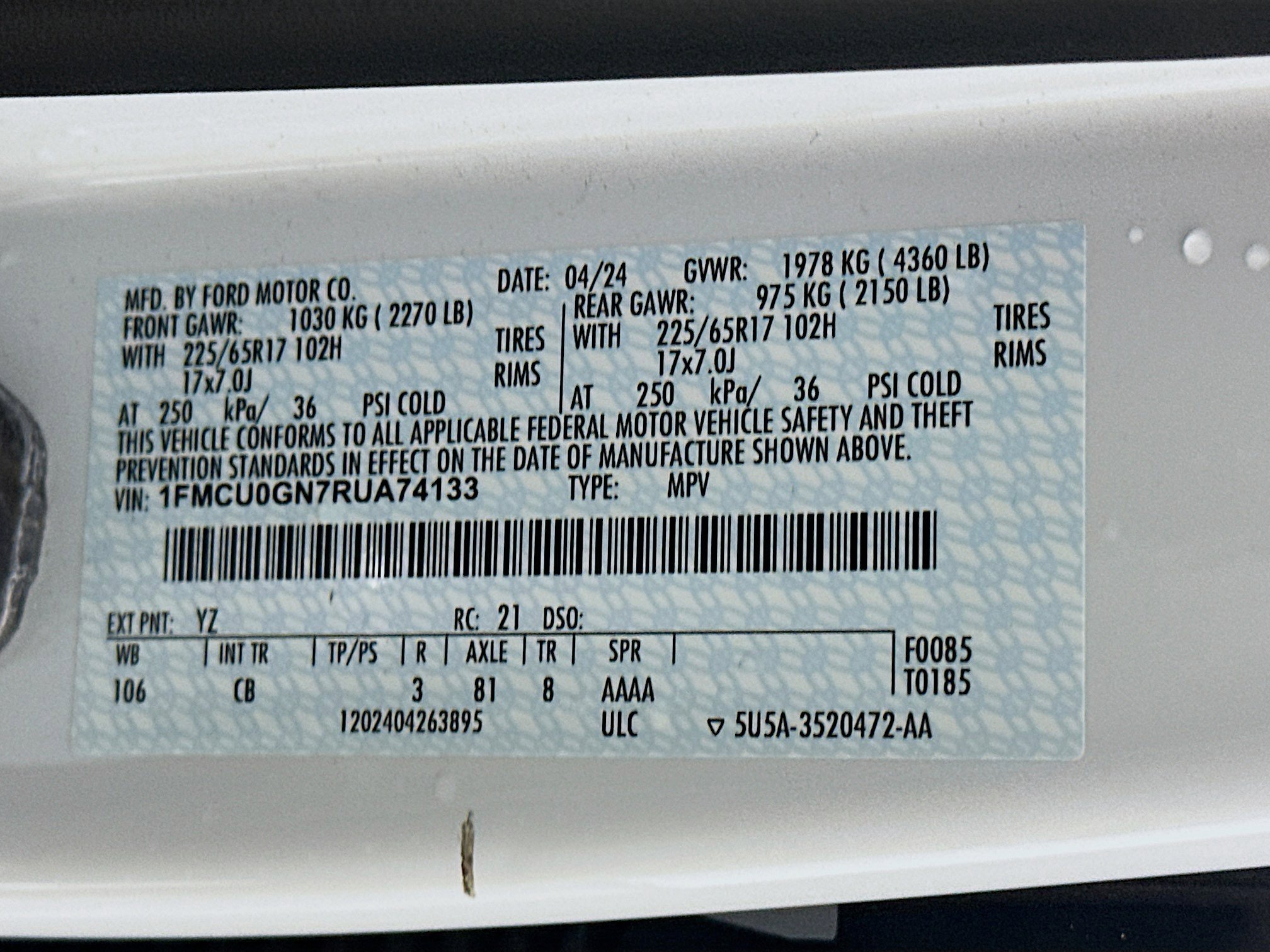 Used 2024 Ford Escape Active image 12