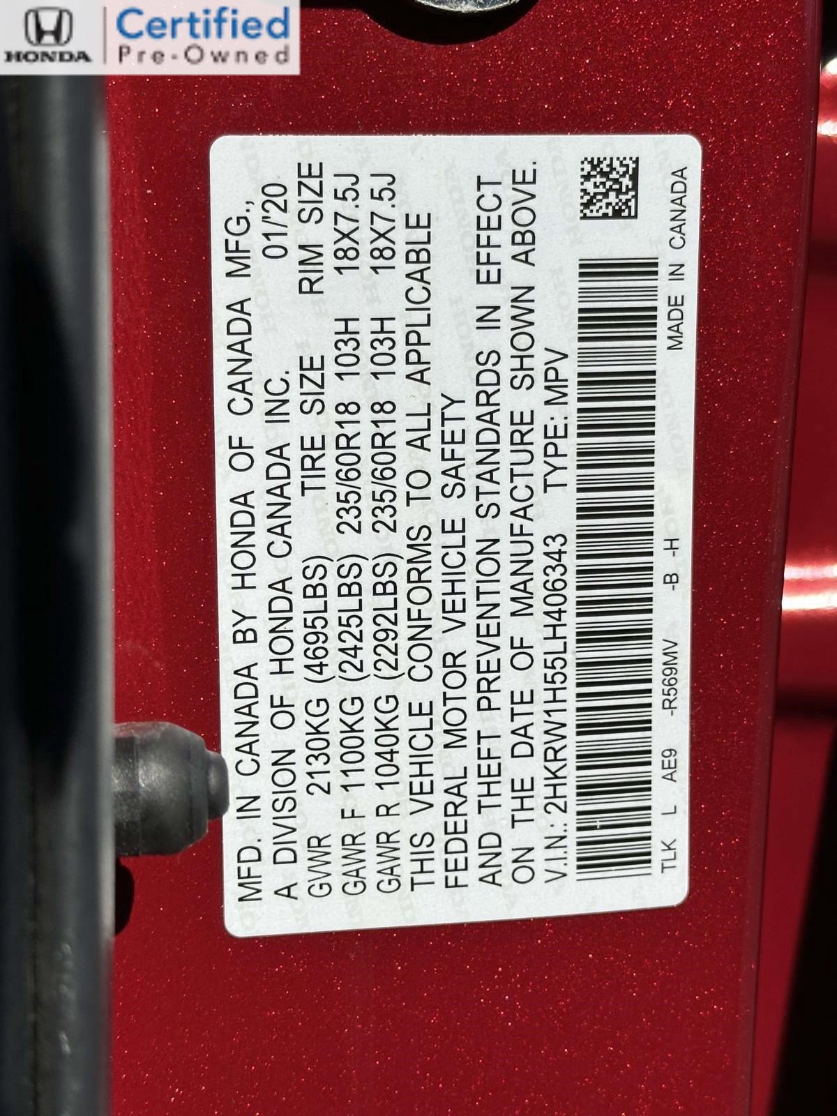 Certified 2020 Honda CR-V EX image 29