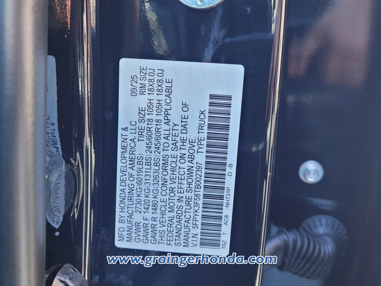 New 2026 Honda Ridgeline RTL image 13