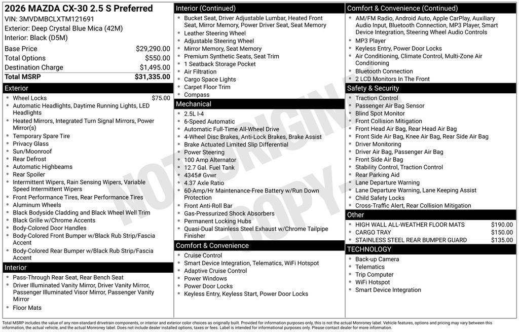 New 2026 MAZDA CX-30 AWD 2.5 S image 34