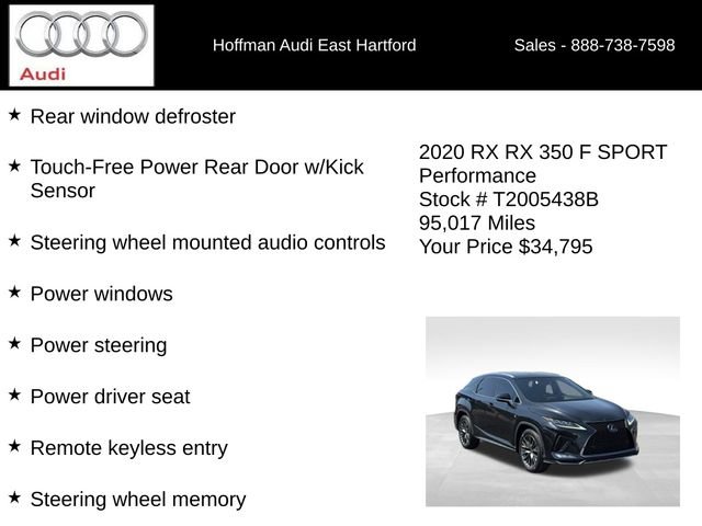 Used 2020 Lexus RX 350 F Sport w/ Accessory Package AWD/4WD image 24