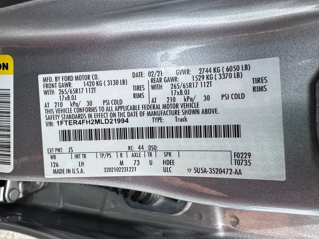 Certified 2021 Ford Ranger XLT w/ Equipment Group 301A Mid AWD/4WD image 36