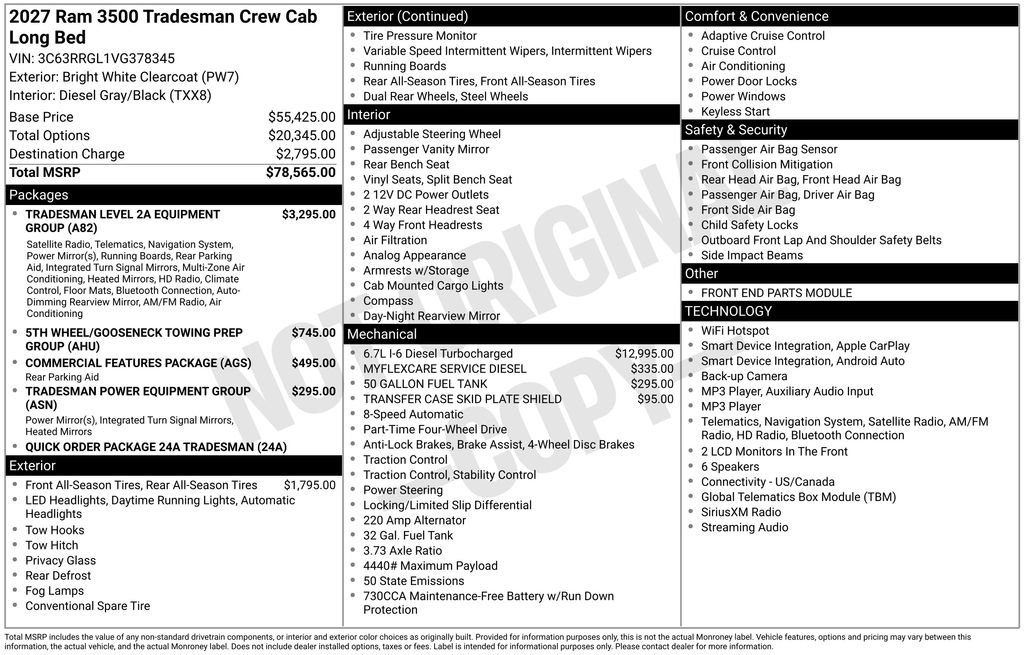 New 2027 RAM 3500 Tradesman AWD/4WD image 26