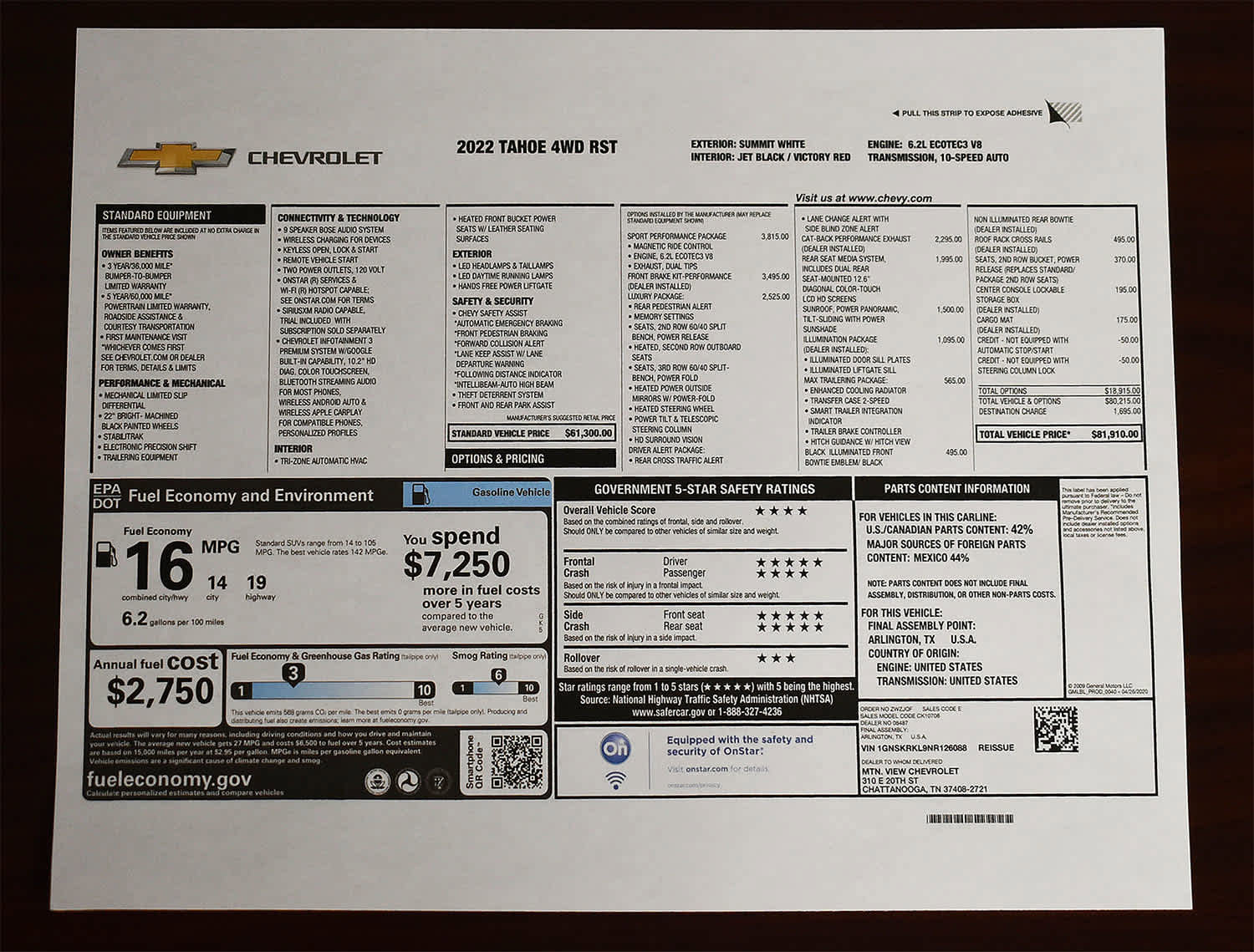 Used 2022 Chevrolet Tahoe RST w/ Sport Performance Package image 4