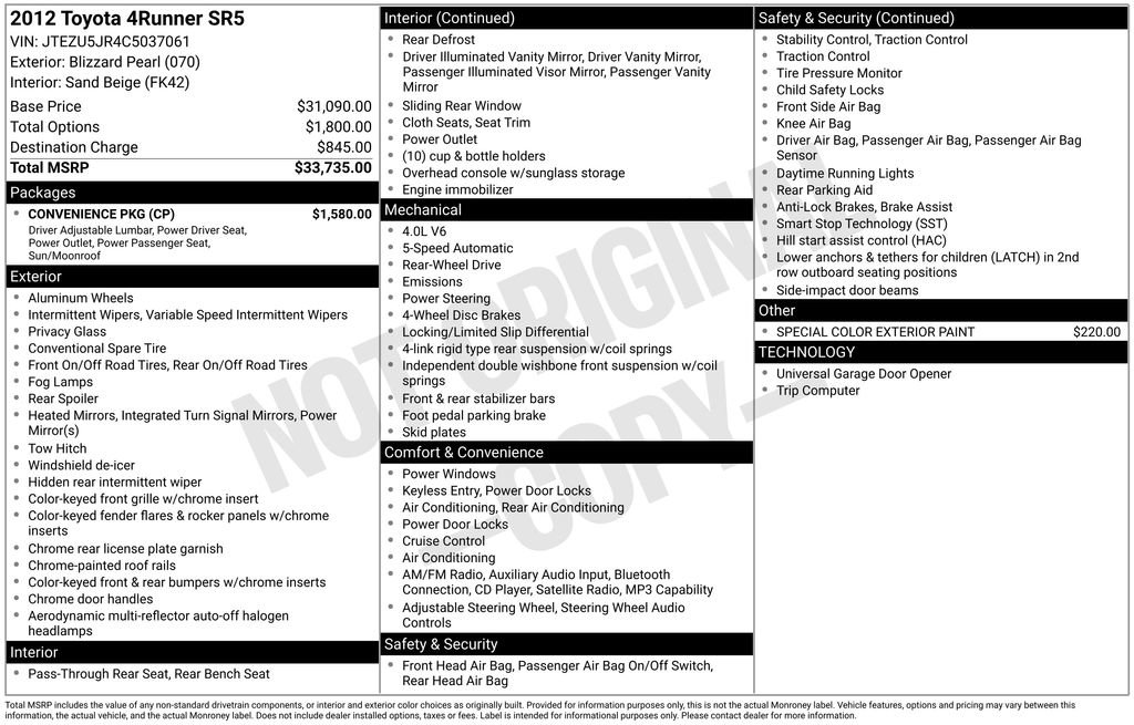 Used 2012 Toyota 4Runner SR5 w/ Convenience Pkg image 40