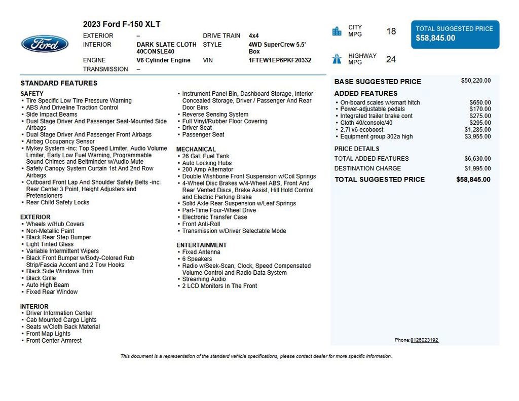 Used 2023 Ford F150 XLT w/ Equipment Group 302A High image 37