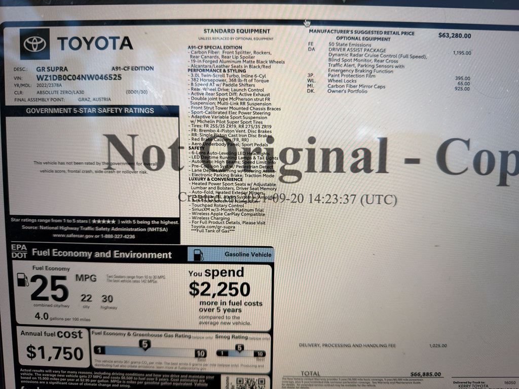 Used 2022 Toyota Supra A91 Edition w/ Driver Assist Package RWD image 33