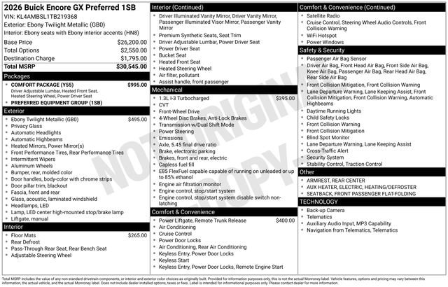 New 2026 Buick Encore GX Preferred w/ Comfort Package FWD image 3