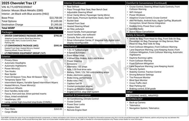 Certified 2025 Chevrolet Trax LT w/ Driver Confidence Package FWD image 35