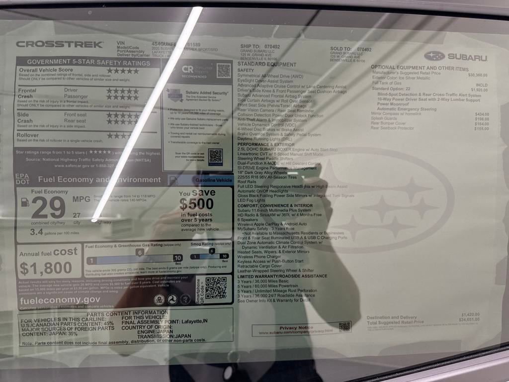 New 2025 Subaru Crosstrek 2.5i Sport image 26