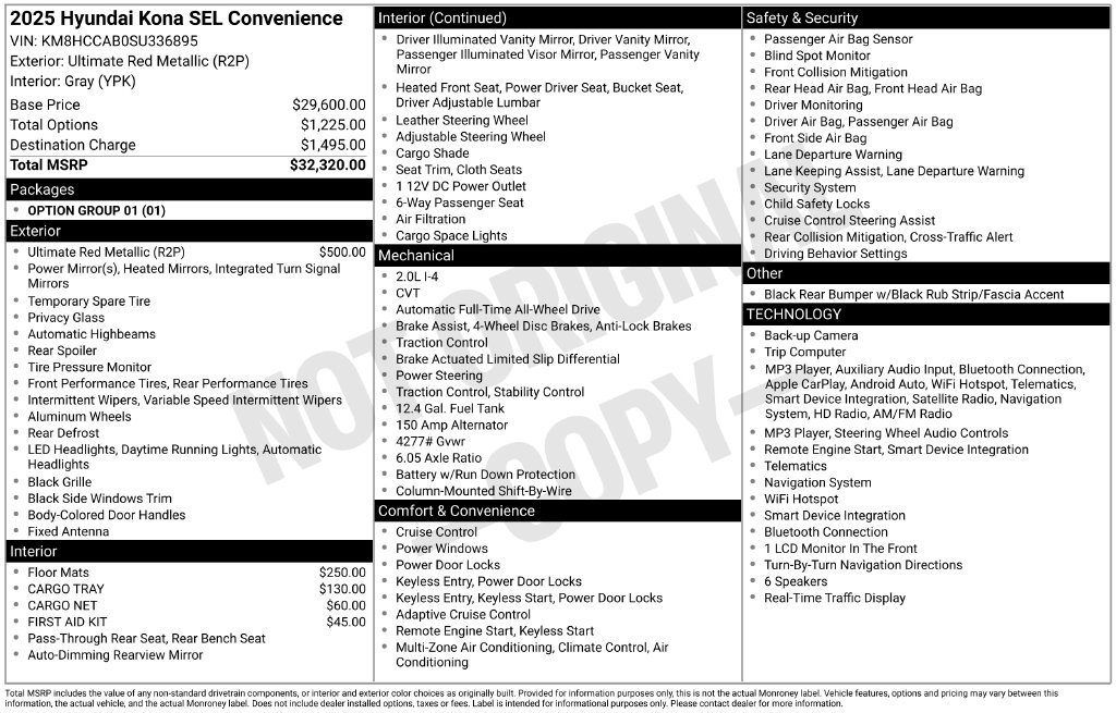 Certified 2025 Hyundai Kona SEL AWD/4WD image 6