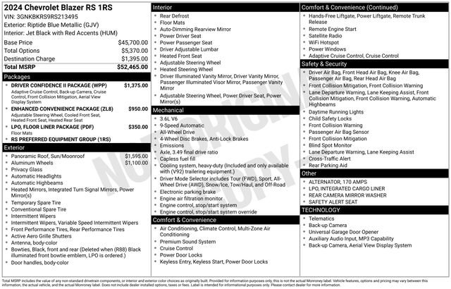 Used 2024 Chevrolet Blazer RS w/ Driver Confidence II Package image 5