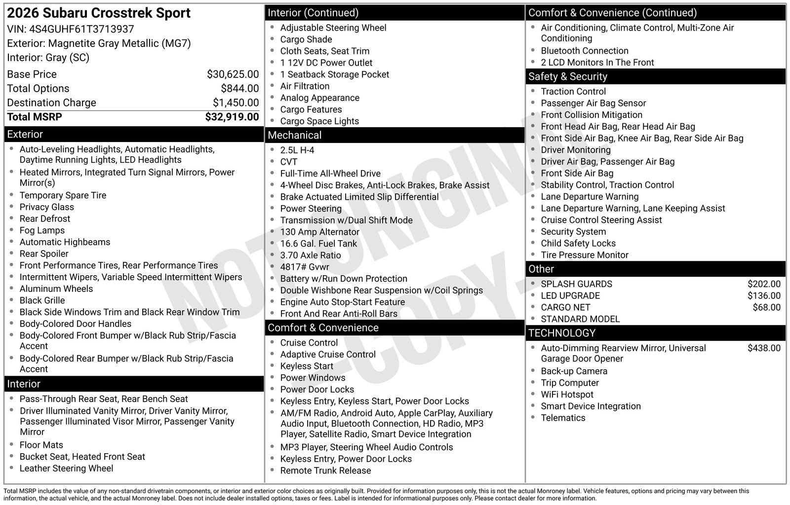 New 2026 Subaru Crosstrek 2.5i Sport image 4