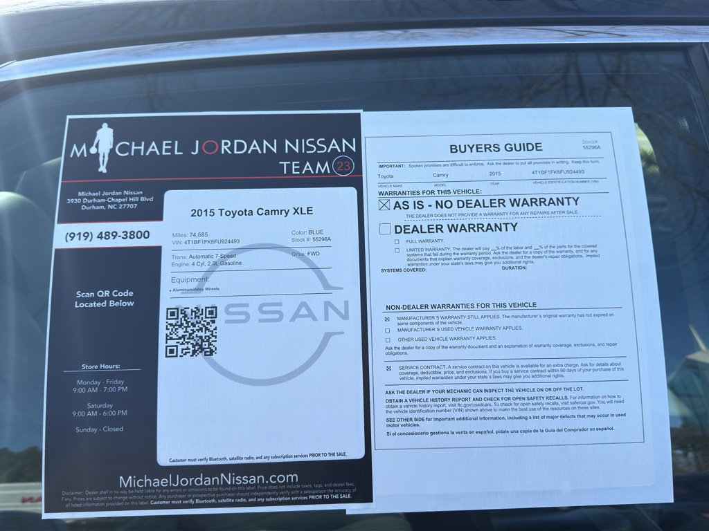 Used 2015 Toyota Camry XSE image 12