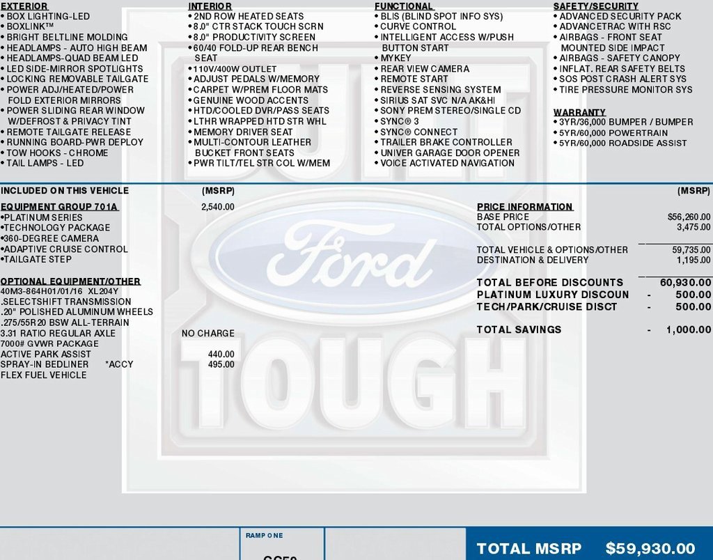 Used 2017 Ford F150 Platinum w/ Equipment Group 701A Luxury image 2